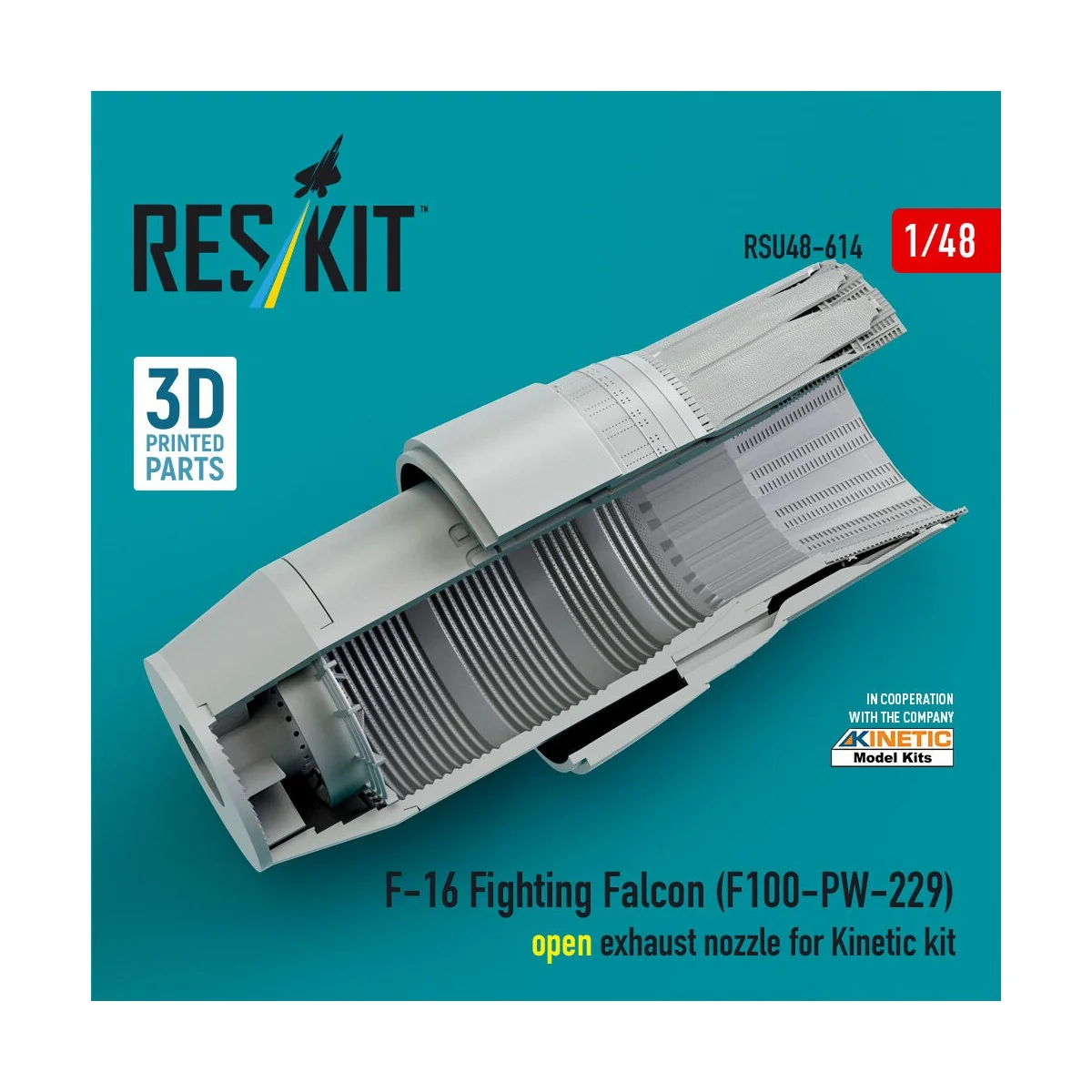 F-16 Fighting Falcon (F100-PW-229) open exhaust nozzle for Kinetic ...