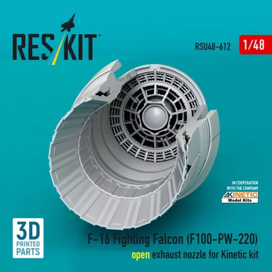 F-16 Fighting Falcon (F100-PW-220) open exhaust nozzle for Kinetic ...