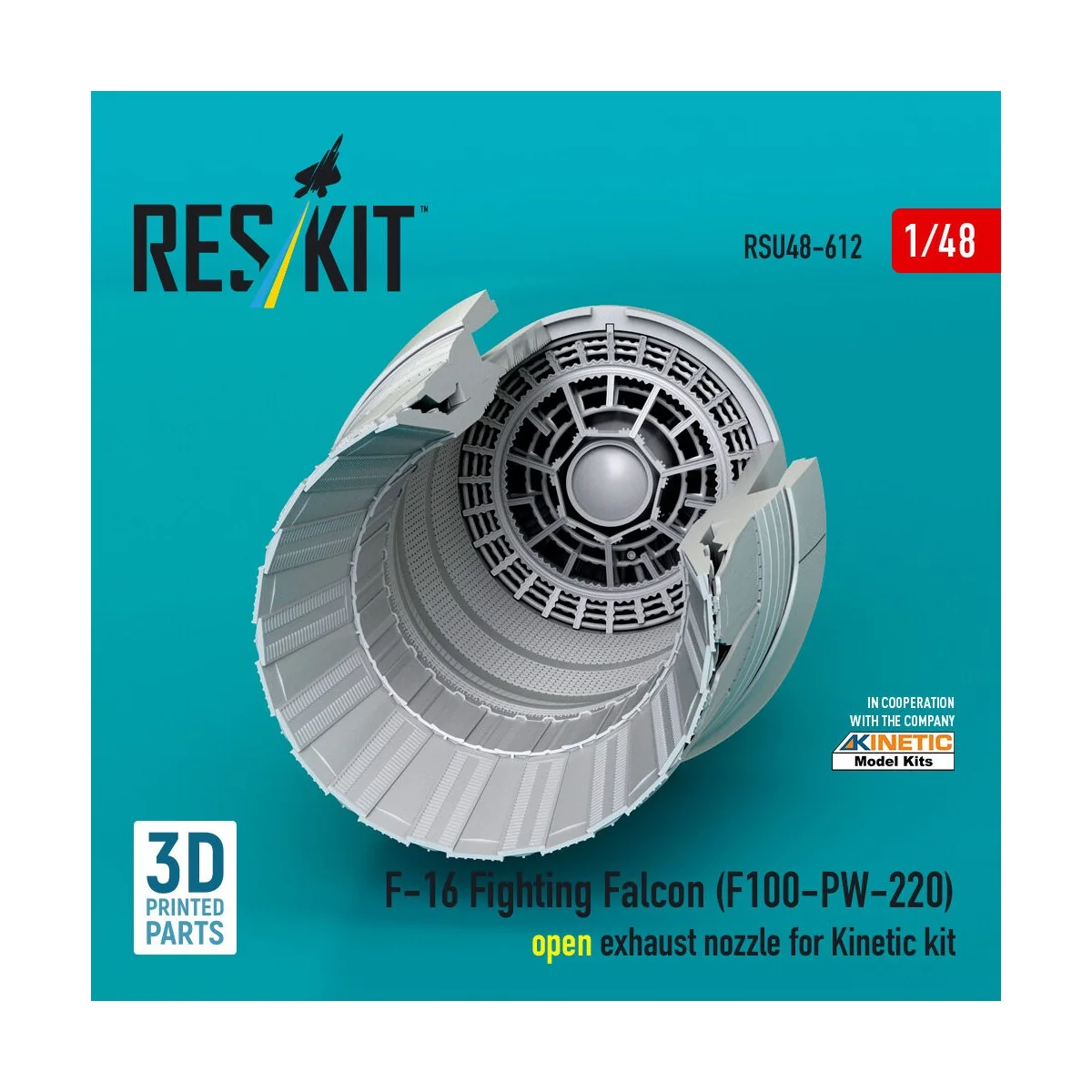 F-16 Fighting Falcon (F100-PW-220) open exhaust nozzle for Kinetic ...