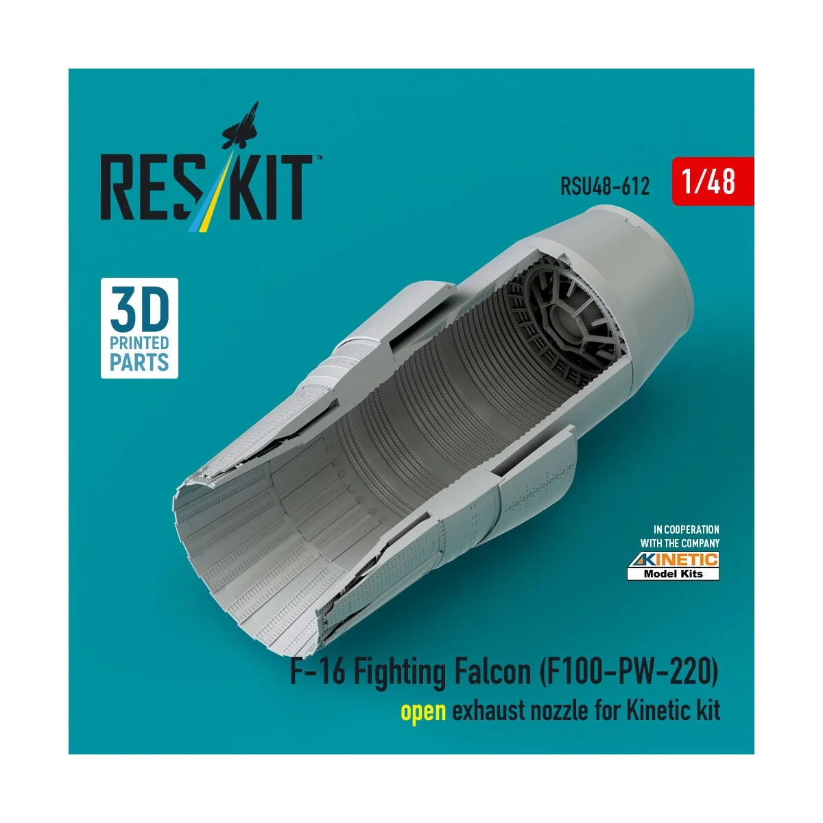 F-16 Fighting Falcon (F100-PW-220) open exhaust nozzle for Kinetic ...