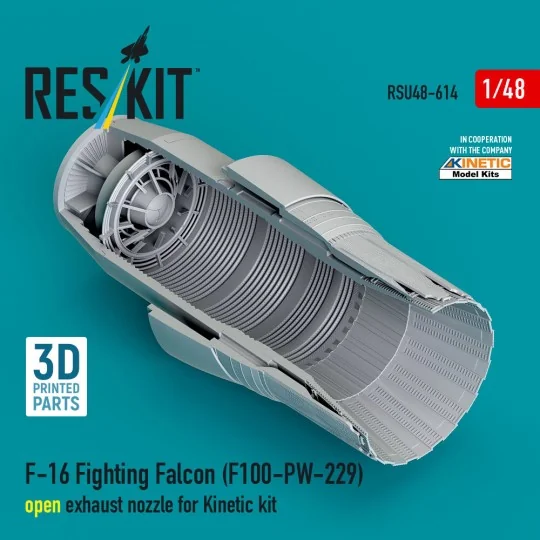 F-16 Fighting Falcon (F100-PW-229) open exhaust nozzle for Kinetic ...