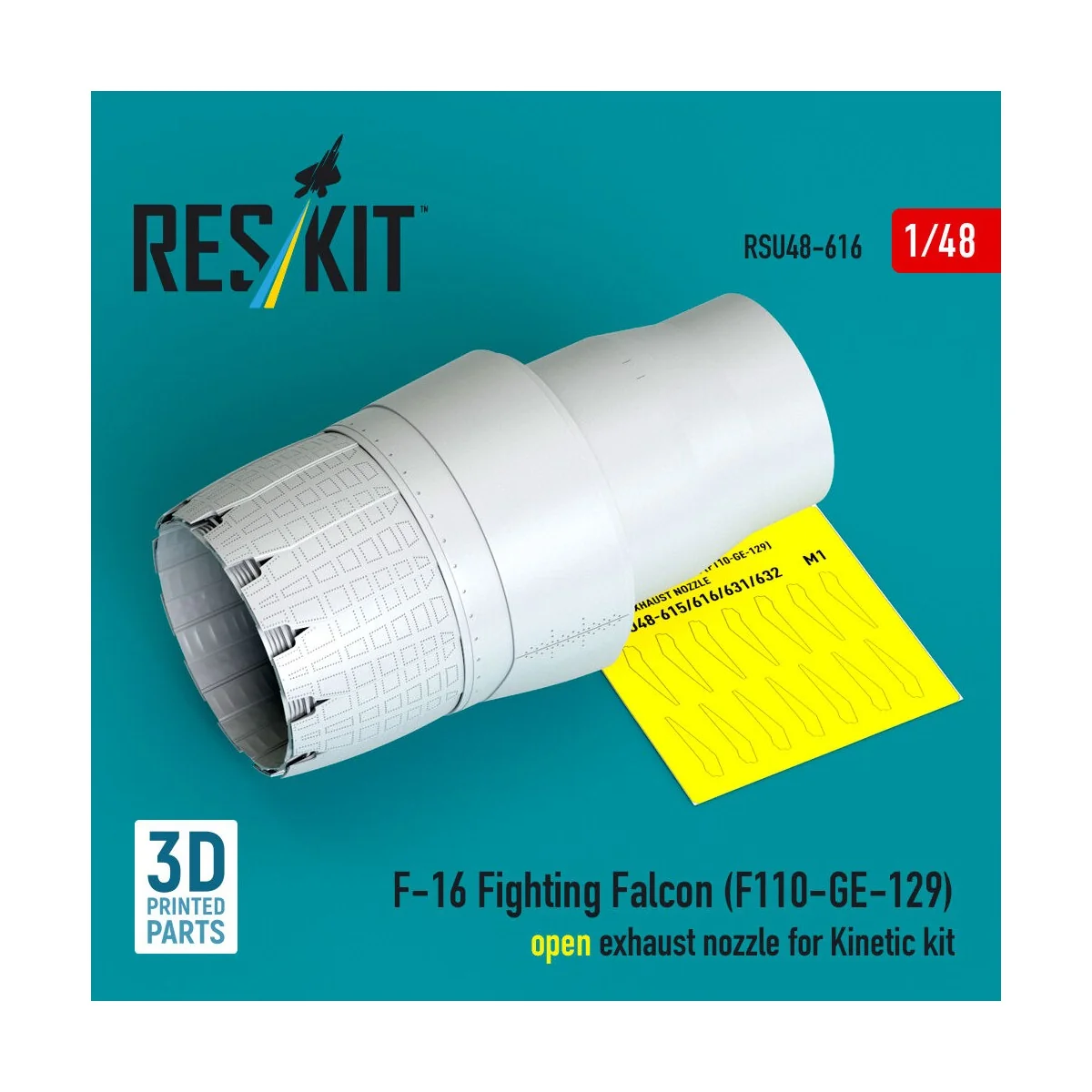 F-16 Fighting Falcon (F110-GE-129) open exhaust nozzle for Kinetic ...