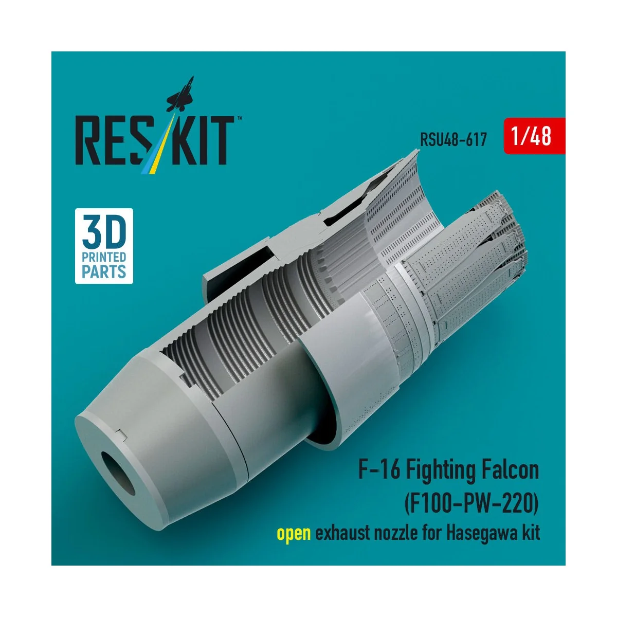 F-16 Fighting Falcon (F100-PW-220) open exhaust nozzle for Hasegawa...