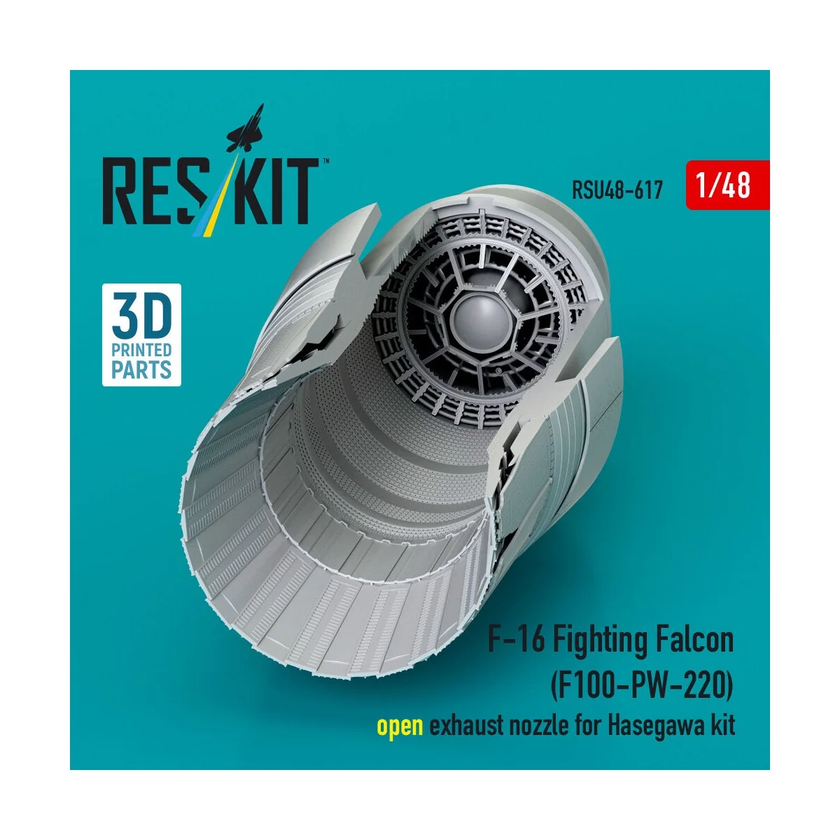F-16 Fighting Falcon (F100-PW-220) open exhaust nozzle for Hasegawa...