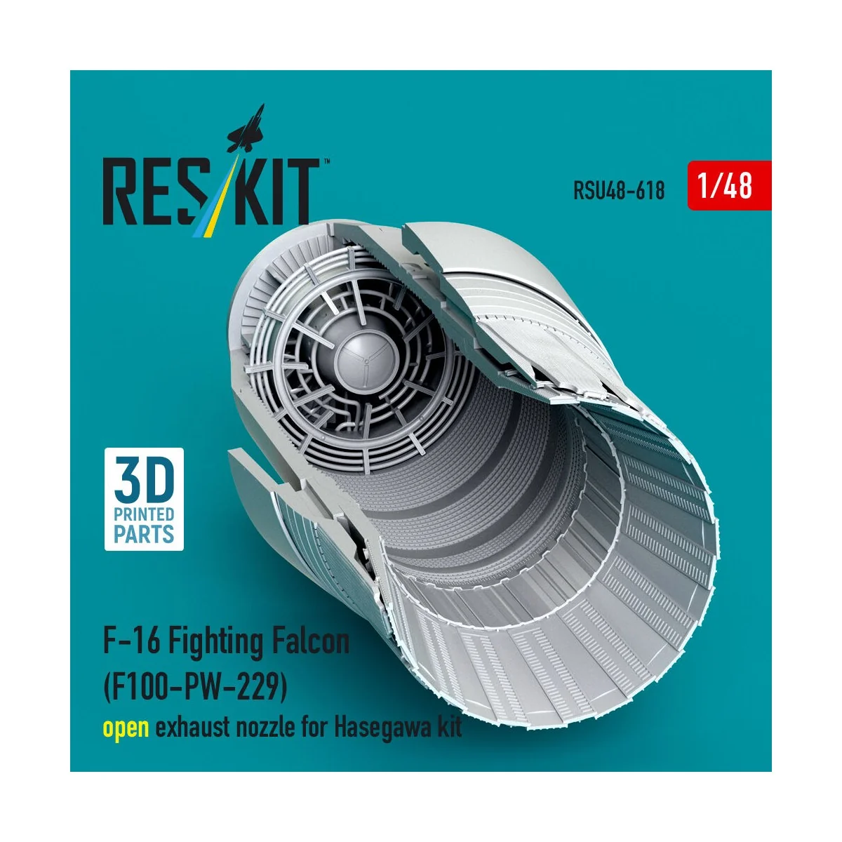 F-16 Fighting Falcon (F100-PW-229) open exhaust nozzle for Hasegawa...