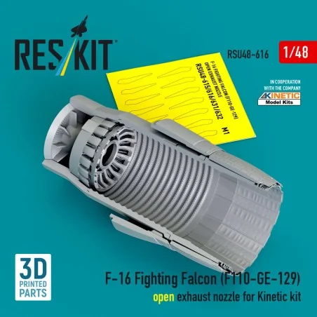 F-16 Fighting Falcon (F110-GE-129) open exhaust nozzle for Kinetic ...