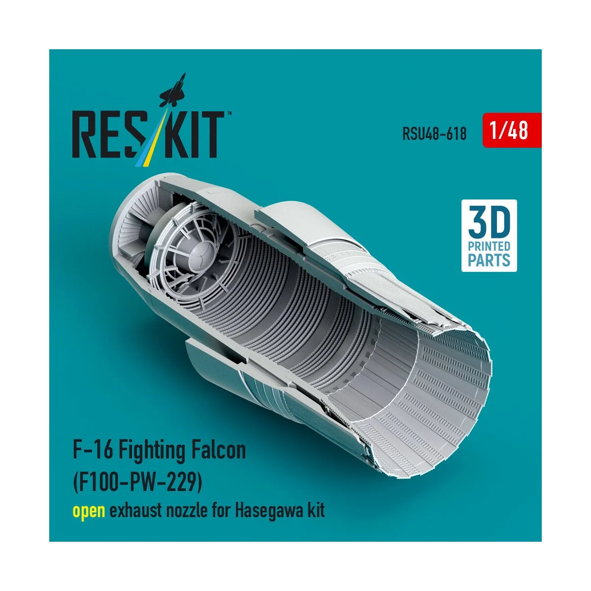 F-16 Fighting Falcon (F100-PW-229) open exhaust nozzle for Hasegawa...