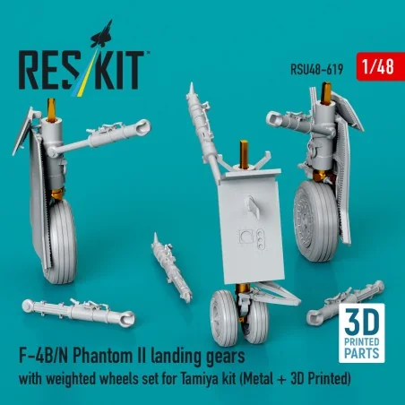F-4B/N Phantom II landing gears with weighted wheels set for Tamiya...