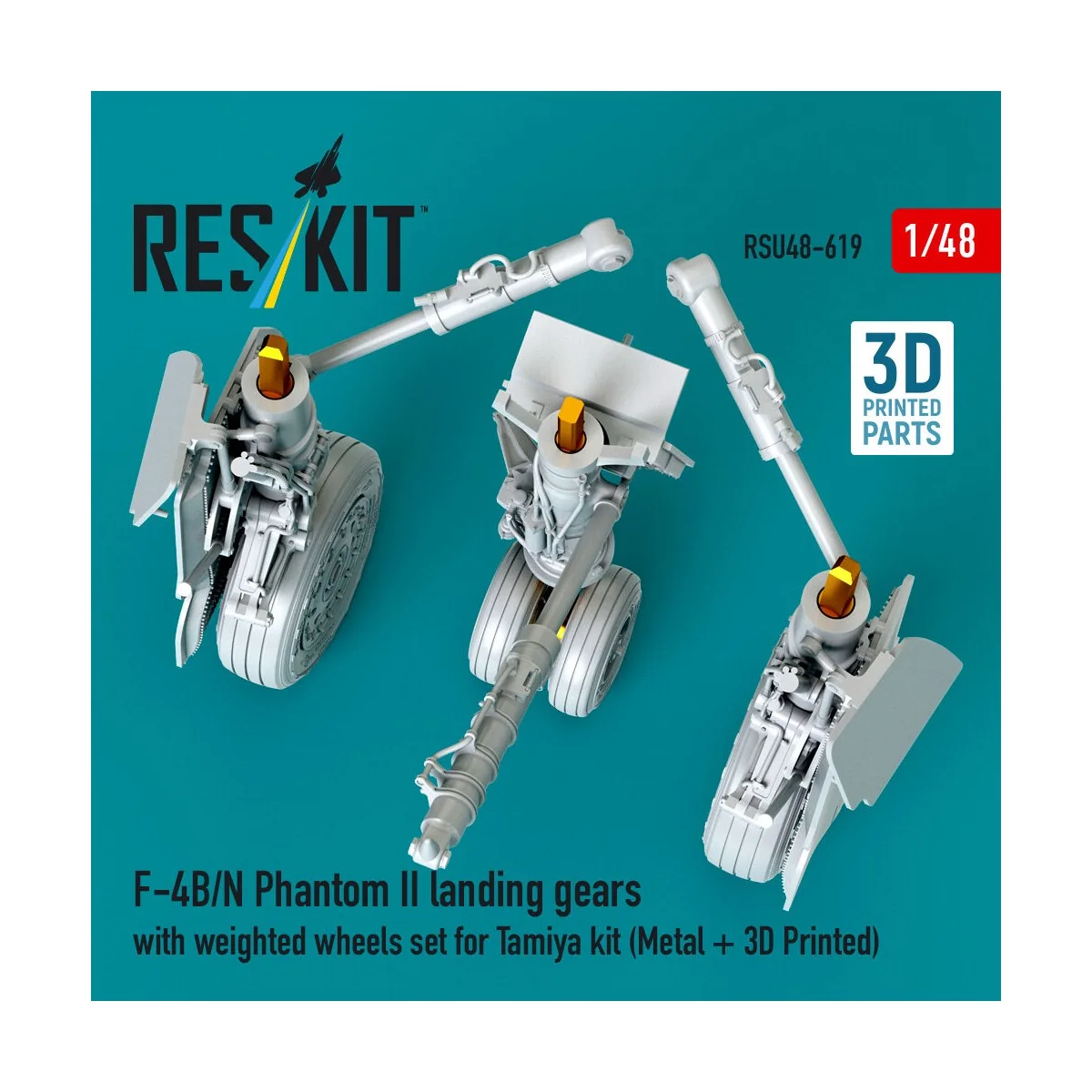 F-4B/N Phantom II landing gears with weighted wheels set for Tamiya...