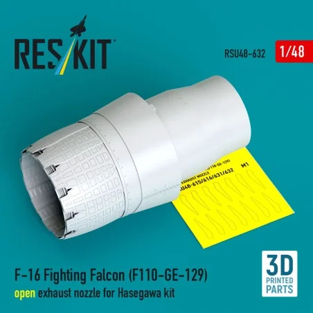 F-16 Fighting Falcon (F110-GE-129) open exhaust nozzle for Hasegawa...