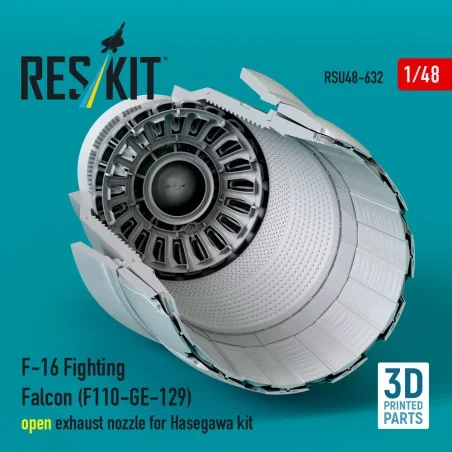 F-16 Fighting Falcon (F110-GE-129) open exhaust nozzle for Hasegawa...