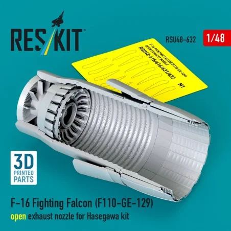 F-16 Fighting Falcon (F110-GE-129) open exhaust nozzle for Hasegawa...