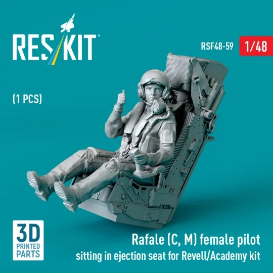 Rafale (C, M) female pilot sitting in ejection seat for Revell/Acad...