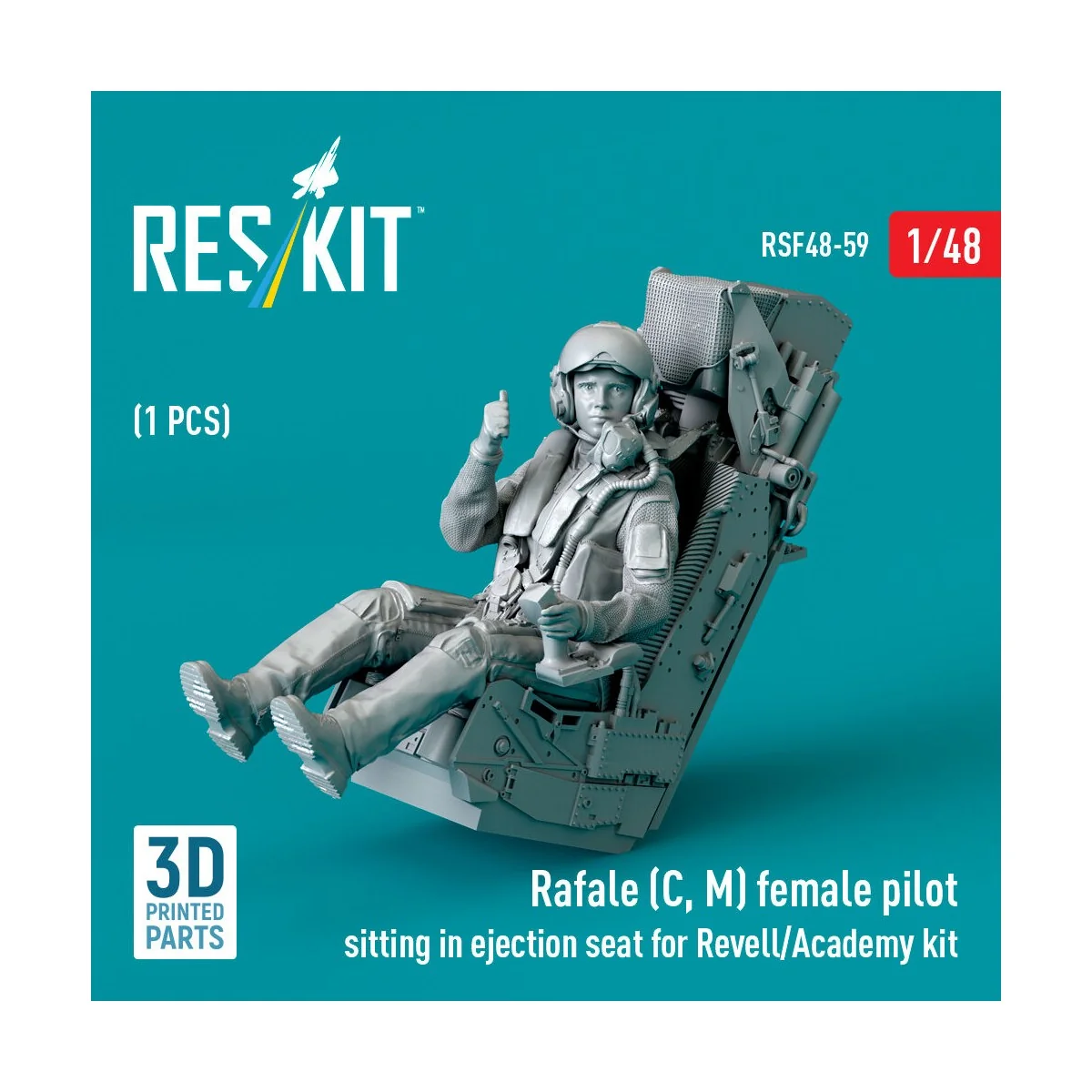 Rafale (C, M) female pilot sitting in ejection seat for Revell/Acad...