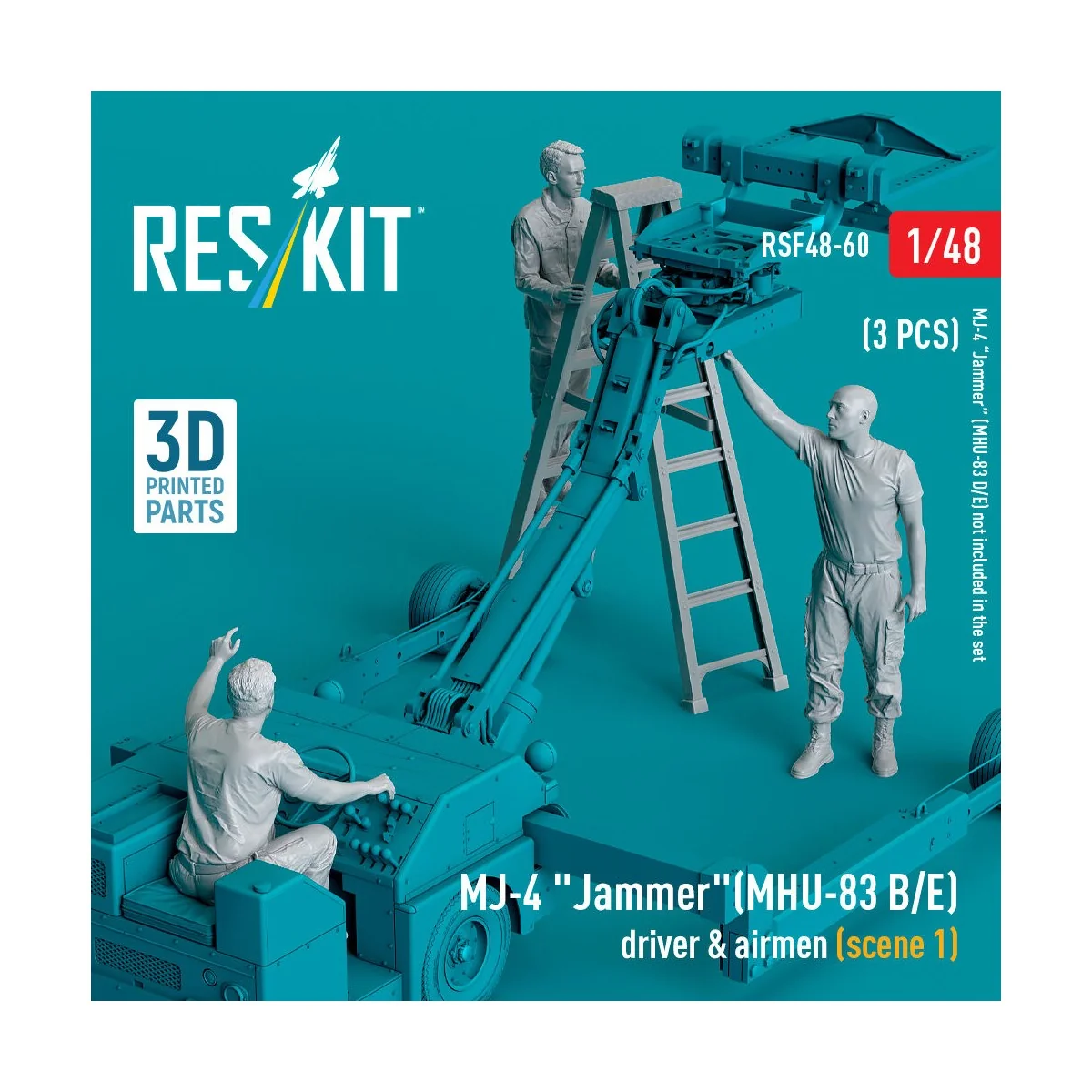 MJ-4 Jammer (MHU-83 B/E) driver & airmen (scene 1) (3 pcs) (3D Prin...