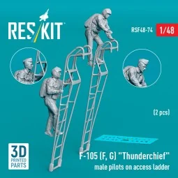F-105 (F, G) Thunderchief male pilots on access ladder (2 pcs) (3D ...