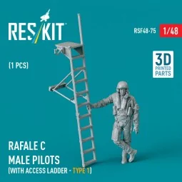 Rafale C male pilot with access ladder (type 1) (1 pcs) (3D Printed...
