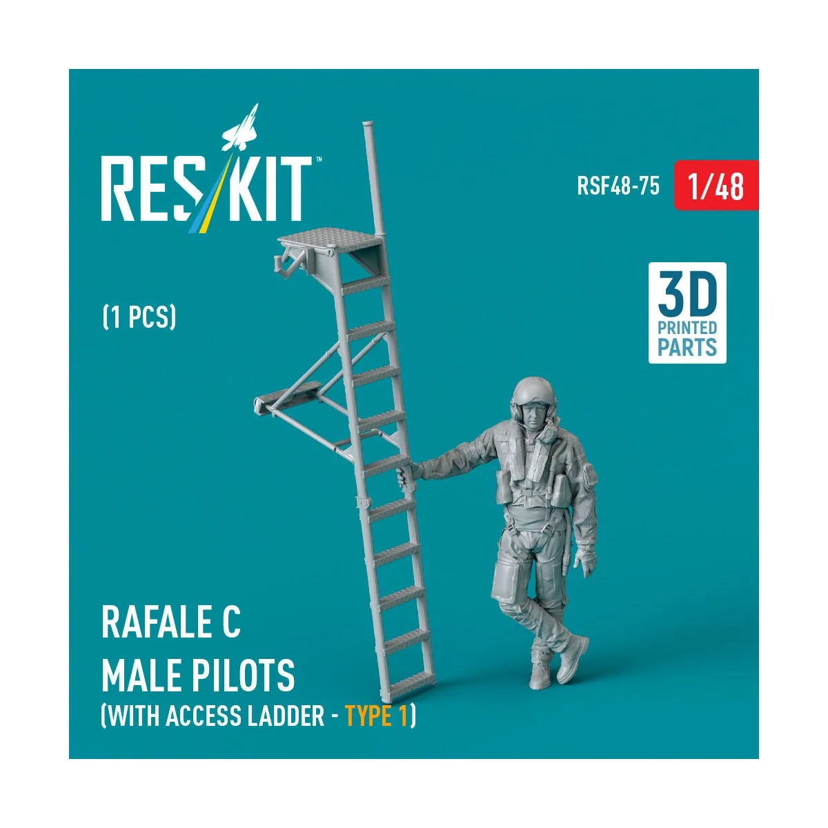 Rafale C male pilot with access ladder (type 1) (1 pcs) (3D Printed...
