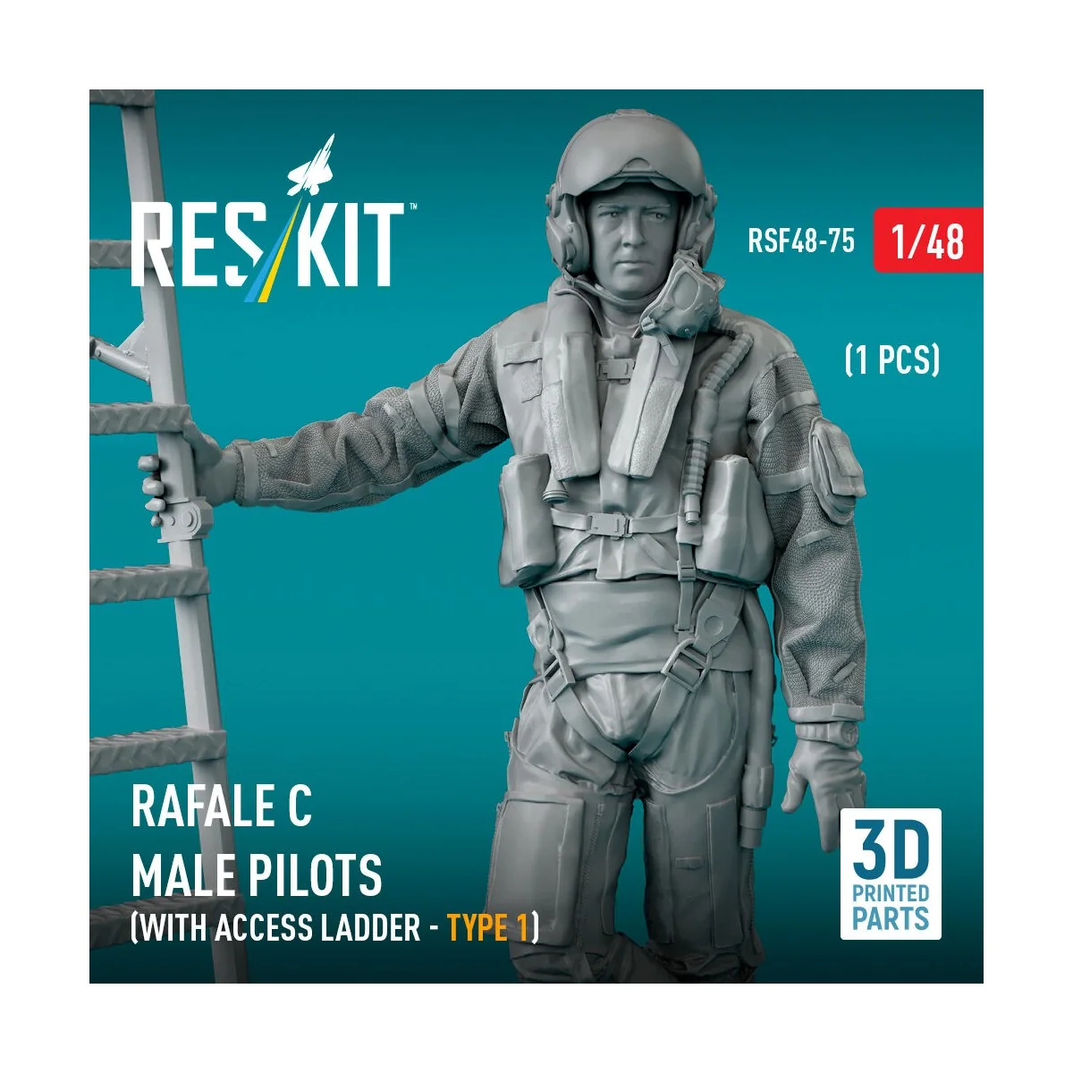 Rafale C male pilot with access ladder (type 1) (1 pcs) (3D Printed...
