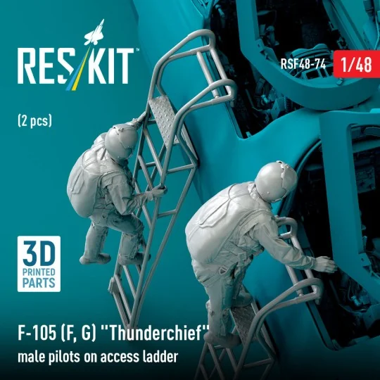 F-105 (F, G) Thunderchief male pilots on access ladder (2 pcs) (3D ...