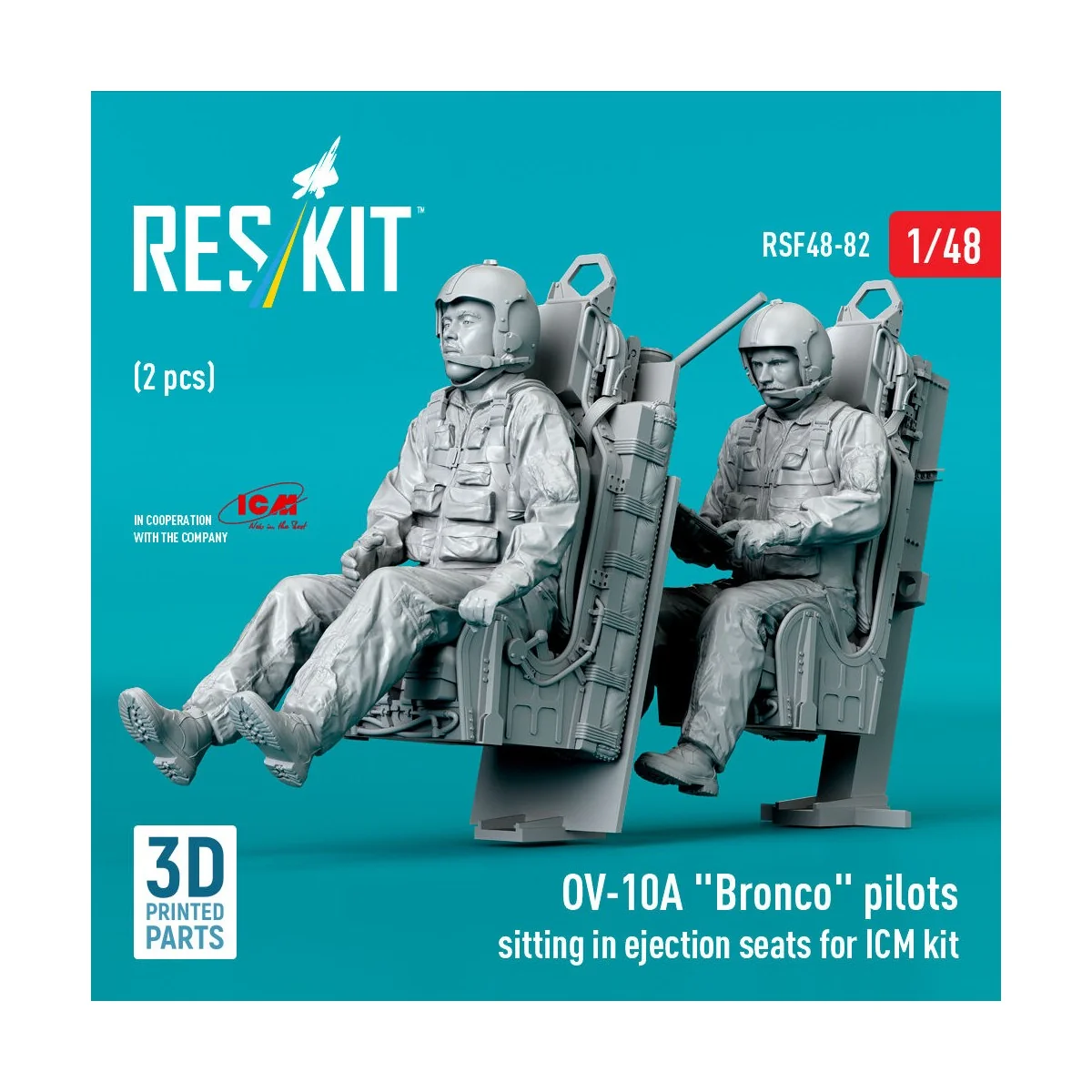 OV-10A Bronco pilots sitting in ejection seats for ICM kit (2 pcs) ...