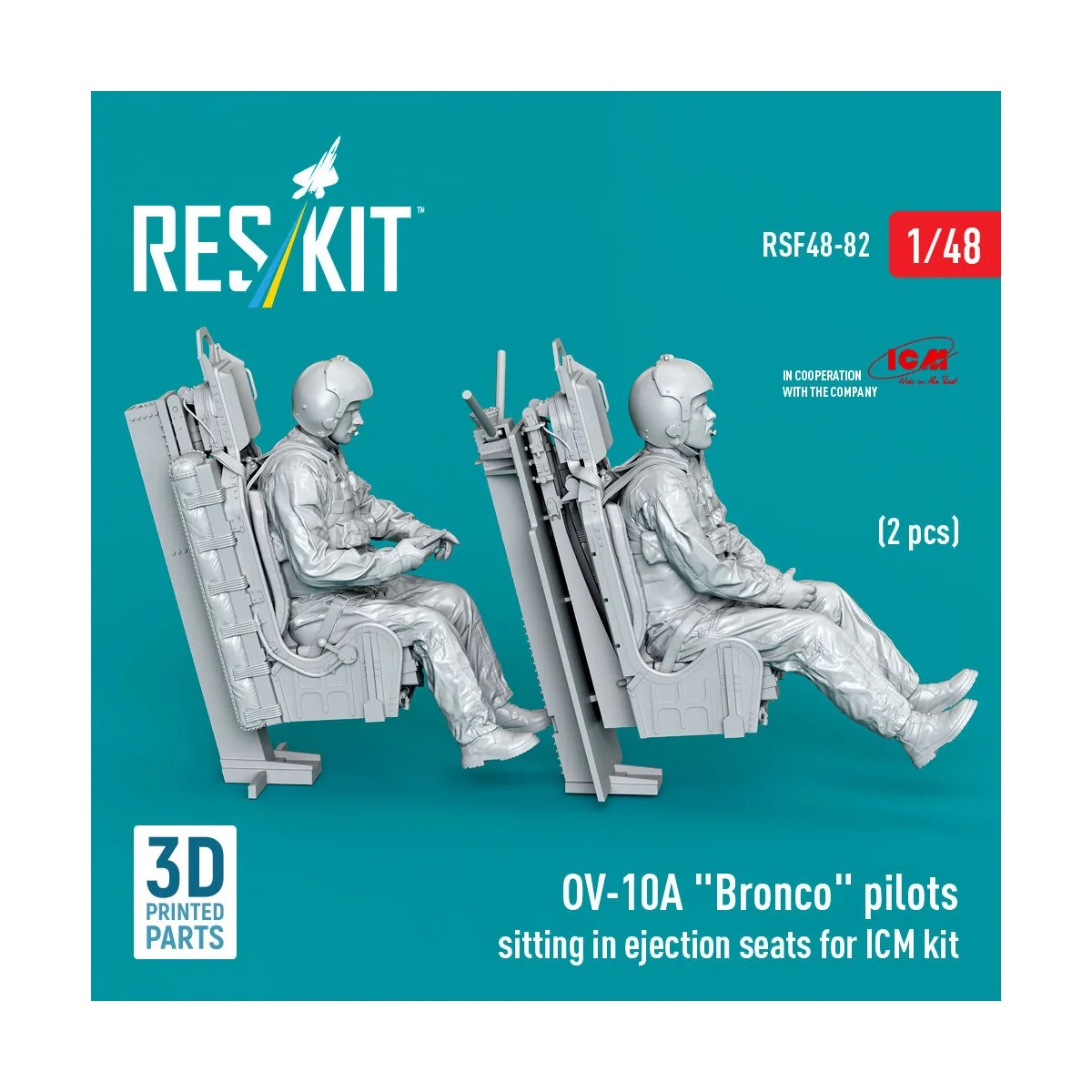 OV-10A Bronco pilots sitting in ejection seats for ICM kit (2 pcs) ...