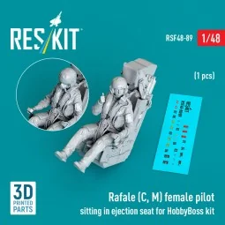 Rafale (C, M) female pilot sitting in ejection seat for HobbyBoss k...