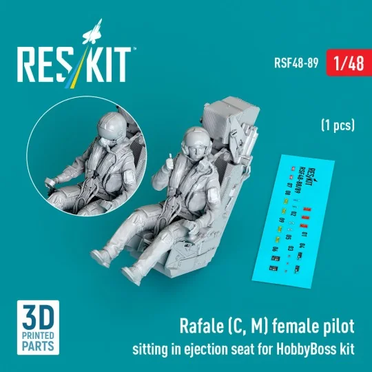 Rafale (C, M) female pilot sitting in ejection seat for HobbyBoss k...