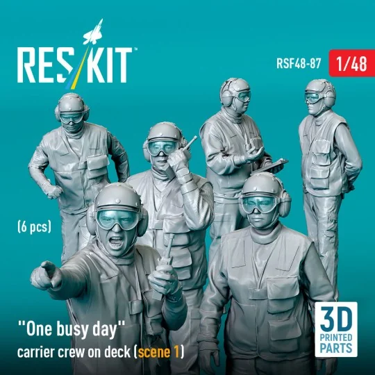 One busy day carrier crew on deck (scene 1) (6 pcs) (3D Printed), 1...