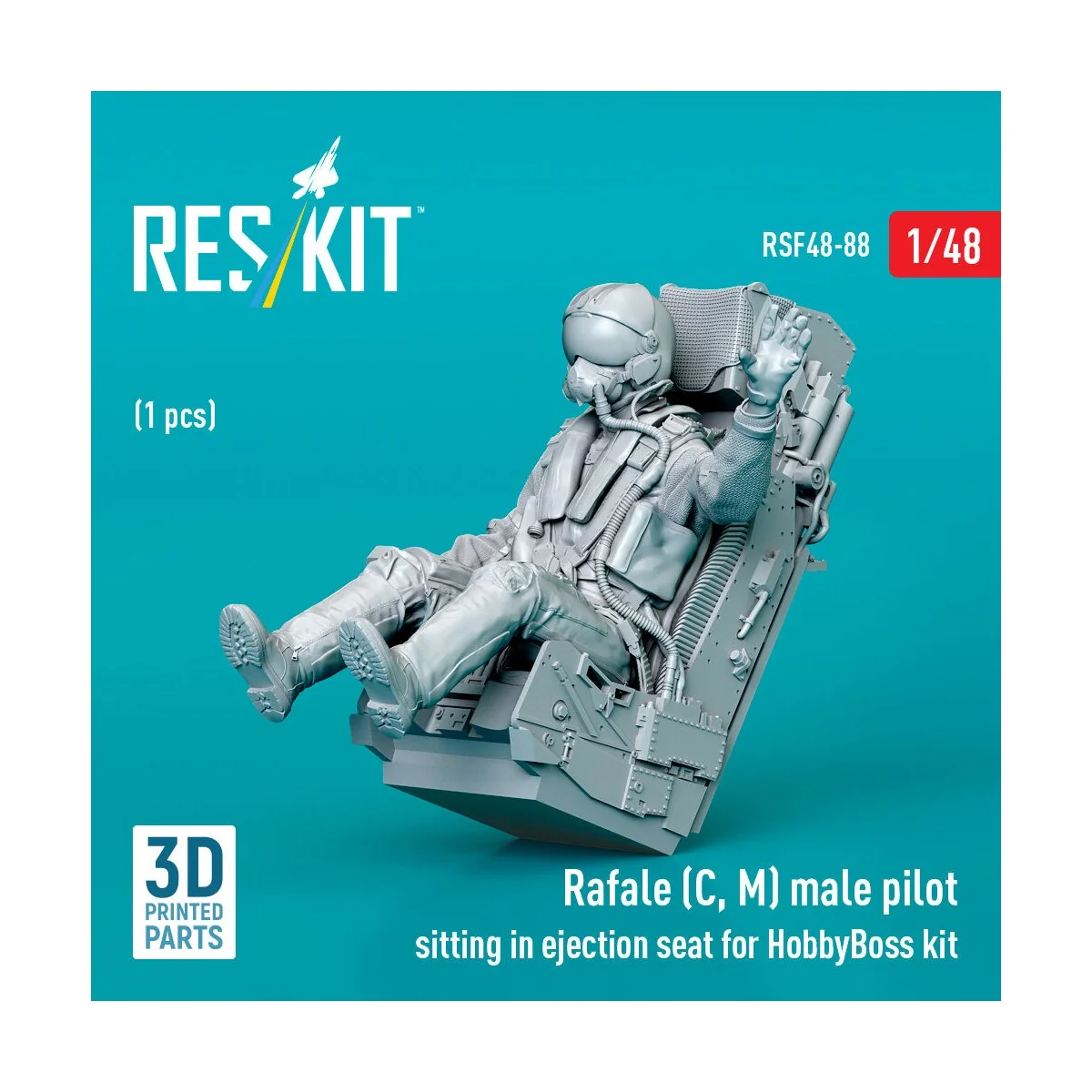 Rafale (C, M) male pilot sitting in ejection seat for HobbyBoss kit...