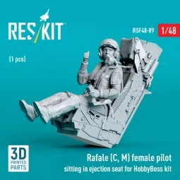 Rafale (C, M) female pilot sitting in ejection seat for HobbyBoss k... 2