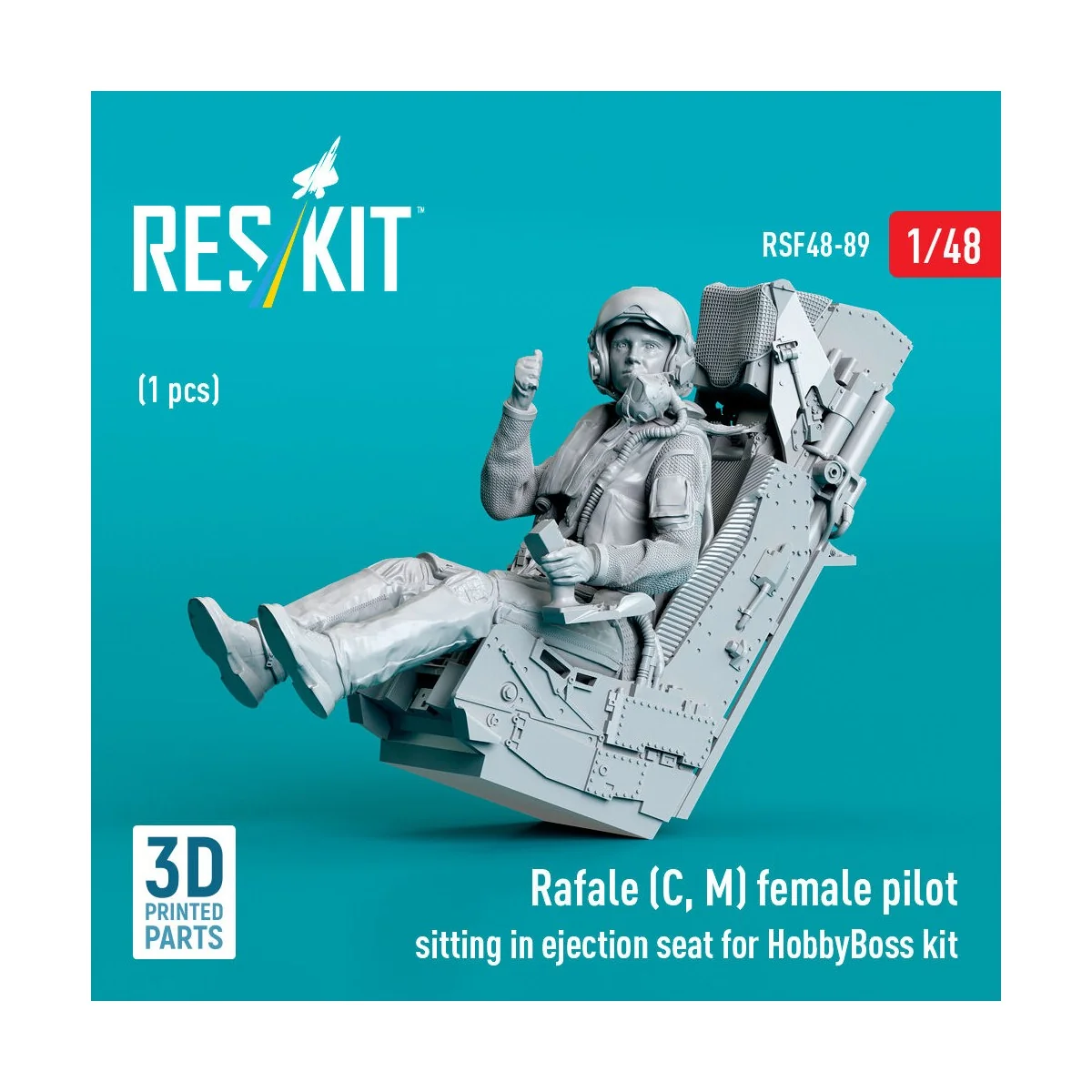 Rafale (C, M) female pilot sitting in ejection seat for HobbyBoss k...