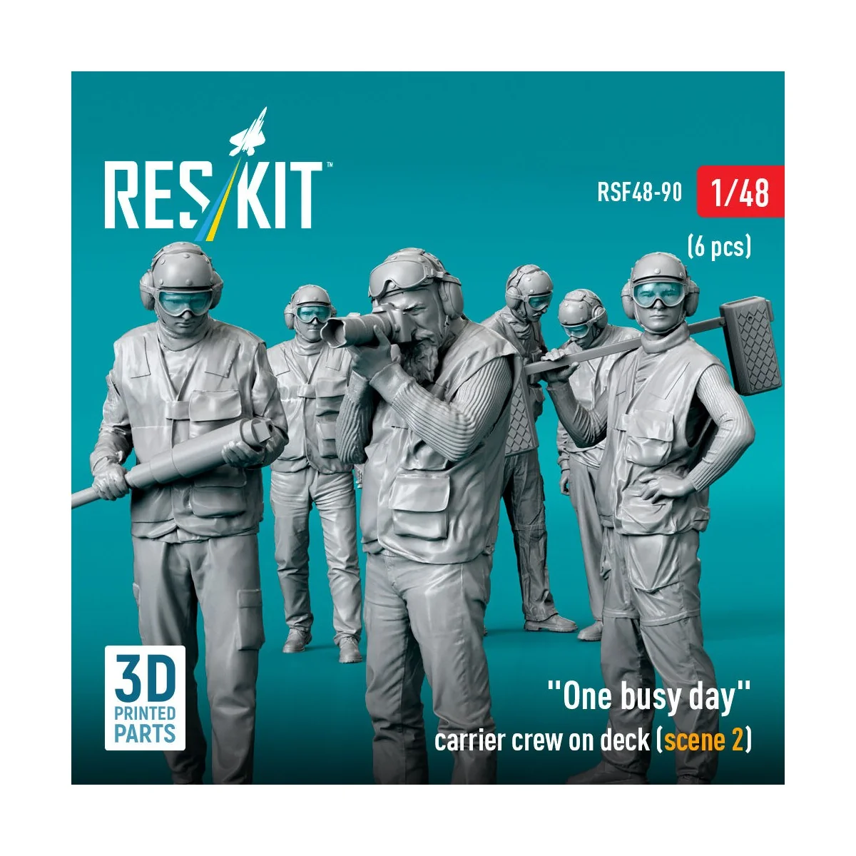 One busy day carrier crew on deck (scene 2) (6 pcs) (3D Printed), 1...