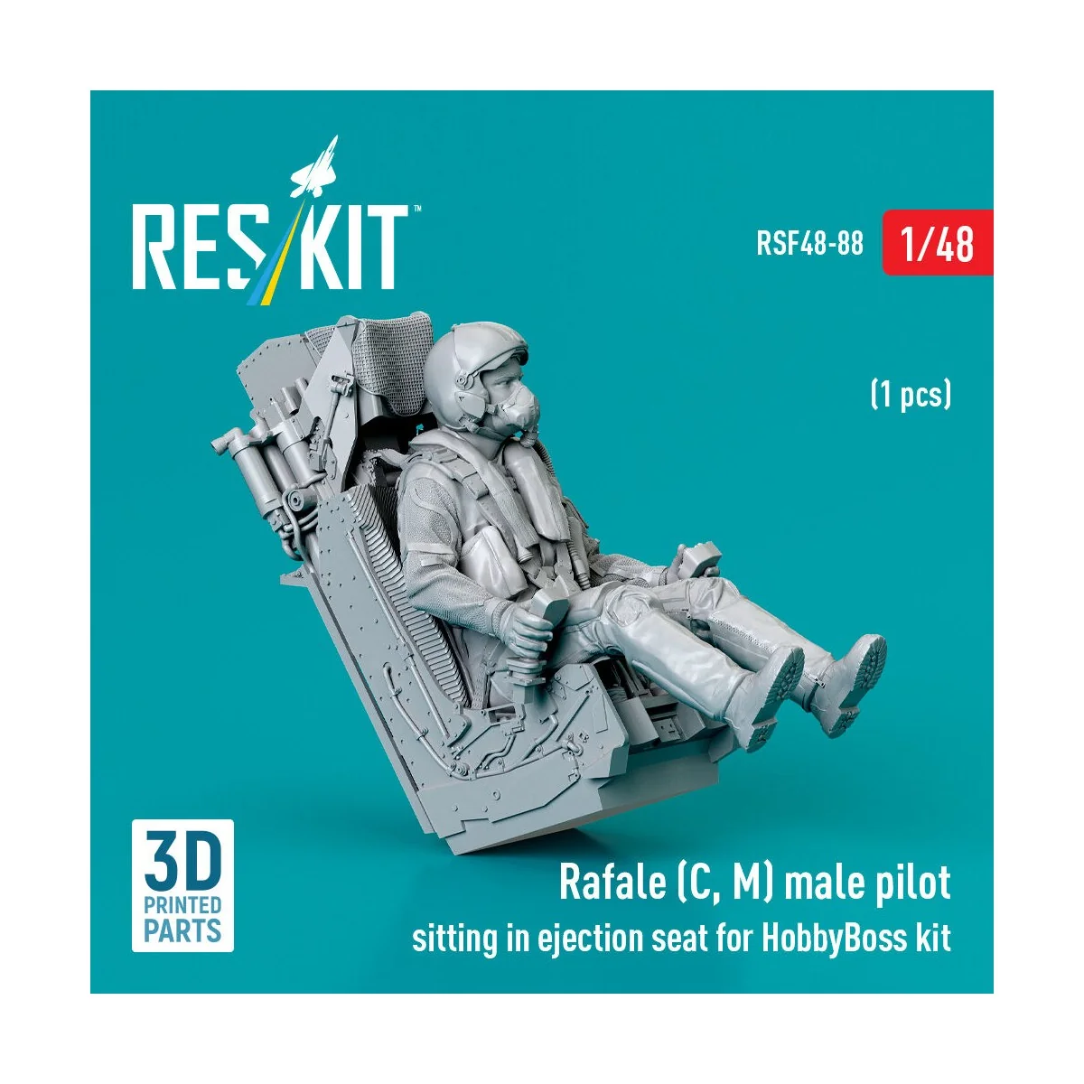 Rafale (C, M) male pilot sitting in ejection seat for HobbyBoss kit...