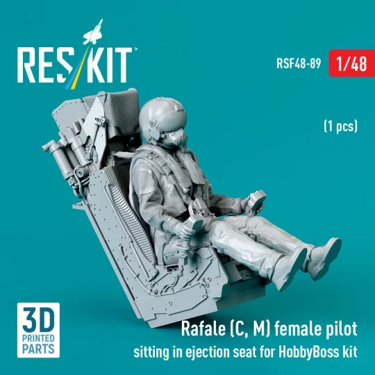 Rafale (C, M) female pilot sitting in ejection seat for HobbyBoss k...