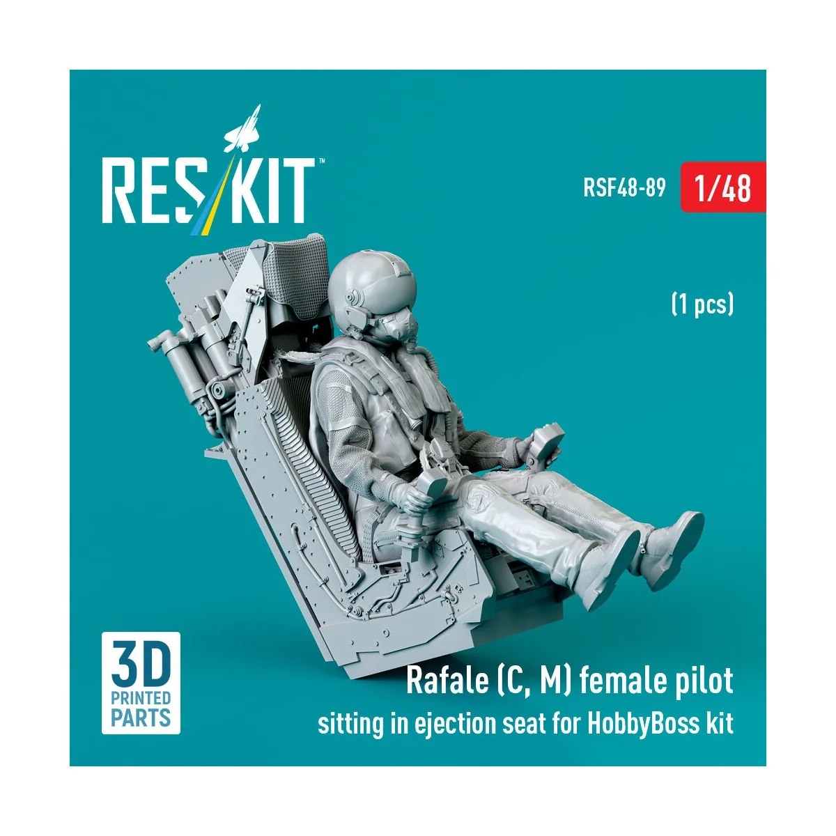 Rafale (C, M) female pilot sitting in ejection seat for HobbyBoss k...