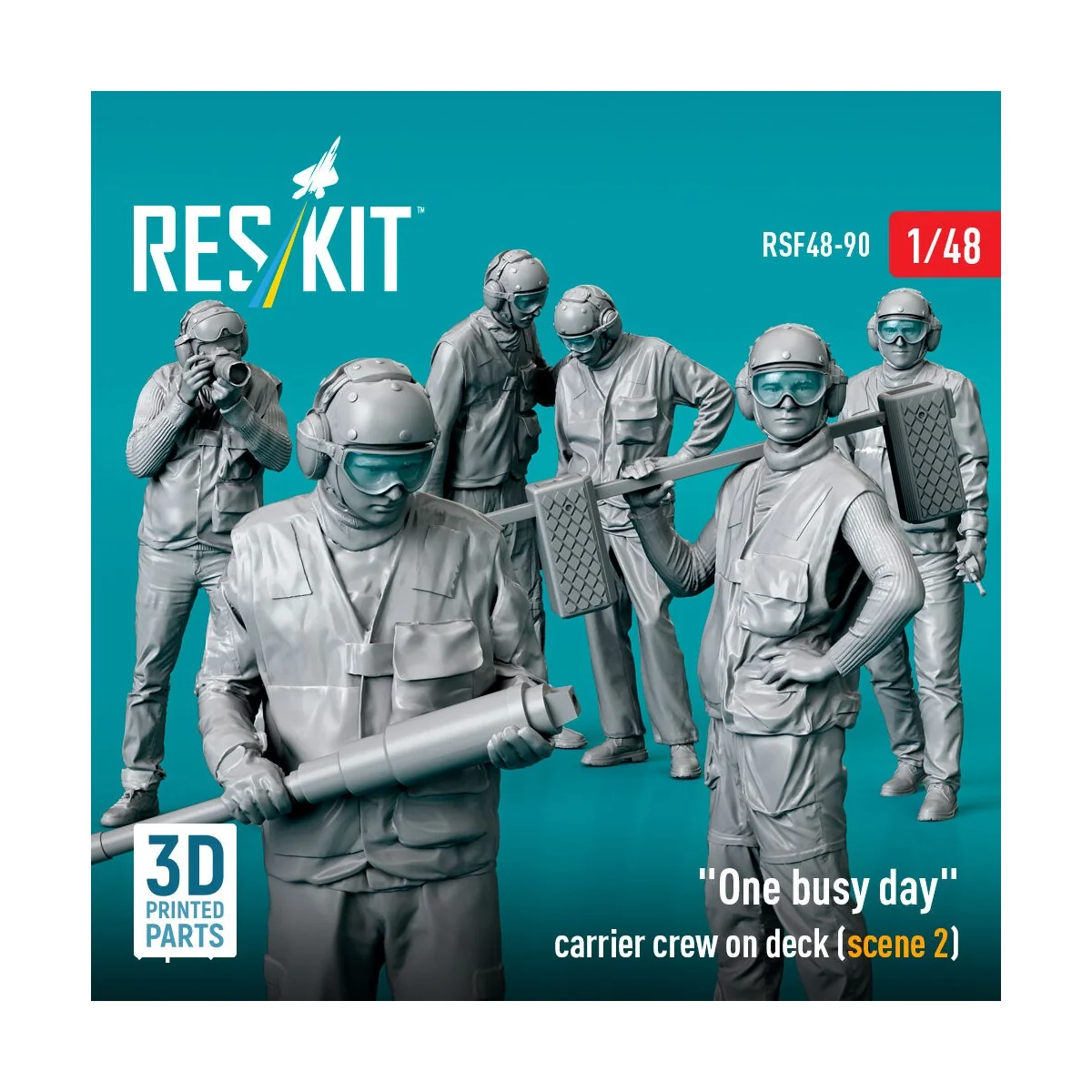 One busy day carrier crew on deck (scene 2) (6 pcs) (3D Printed), 1...