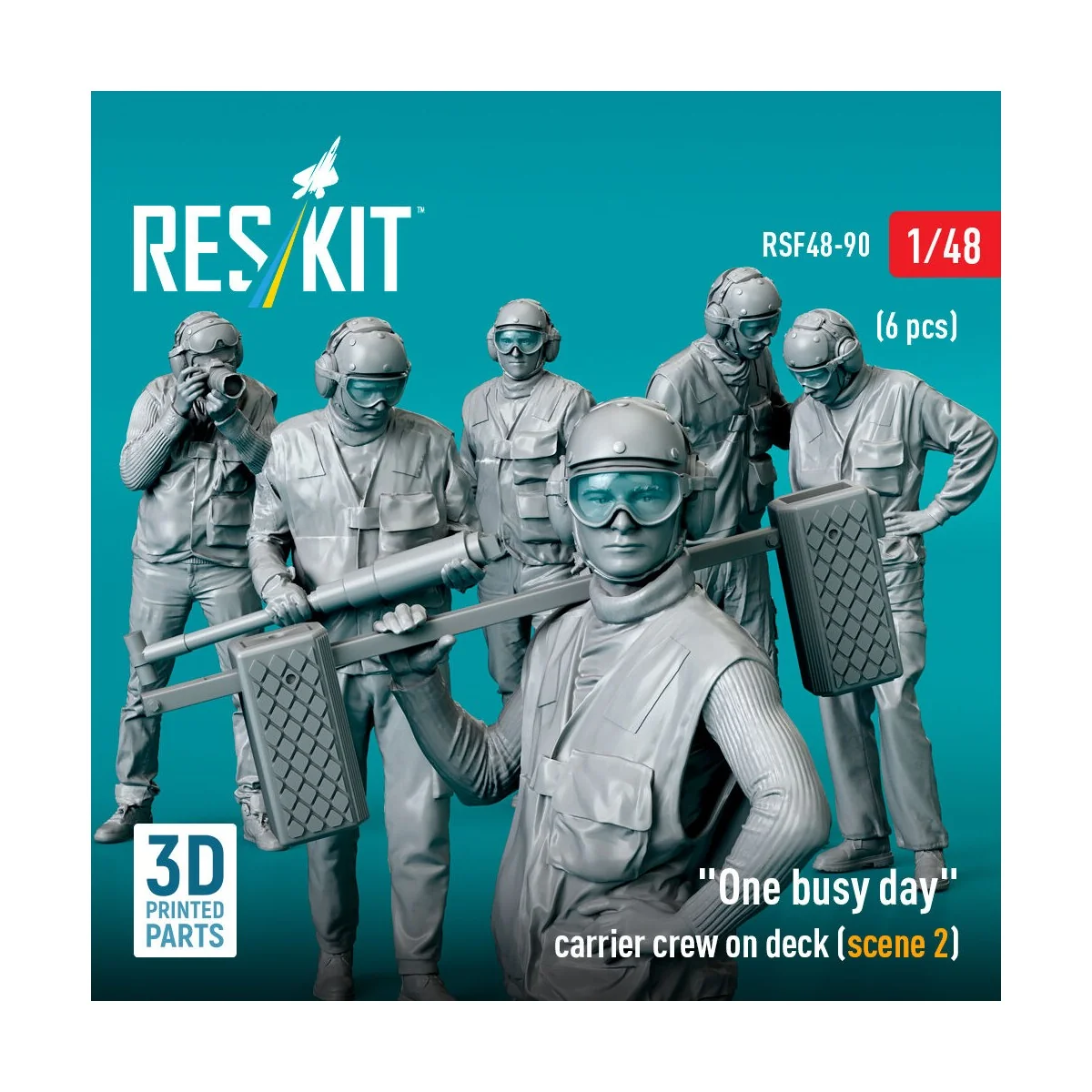 One busy day carrier crew on deck (scene 2) (6 pcs) (3D Printed), 1...