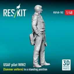 USAF pilot WW2 (Summer uniform) in a standing position (3D Printed)... 2