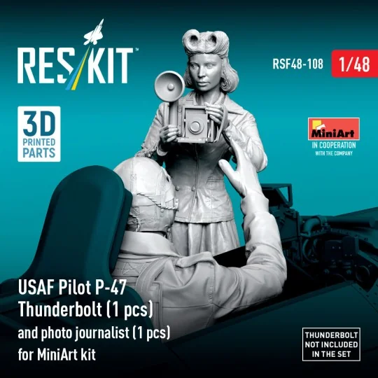 USAF Pilot P-47 Thunderbolt (1 pcs) and photo journalist (1 pcs) fo...