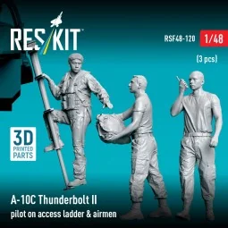 A-10C Thunderbolt II pilot on access ladder & airmen (3 pcs) (3D Pr... 2