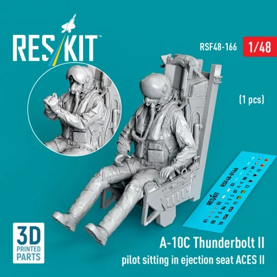 A-10C Thunderbolt II pilot sitting in ejection seat ACES II (1 pcs)...