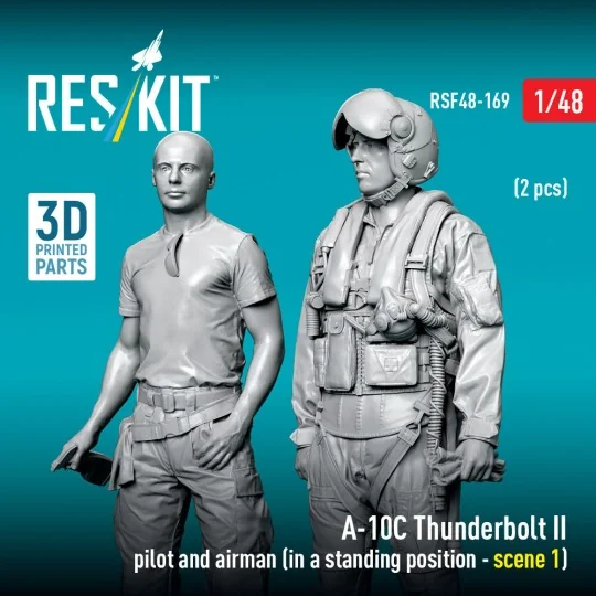 A-10C Thunderbolt II pilot and airman (in a standing position - sce...