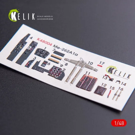 ME-262A1 interior 3D decals for Tamiya kit, 1/48 - Kelik K48004