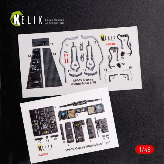 MV-22 Osprey interior 3D decals for HobbyBoss kit, 1/48 - Kelik K48006