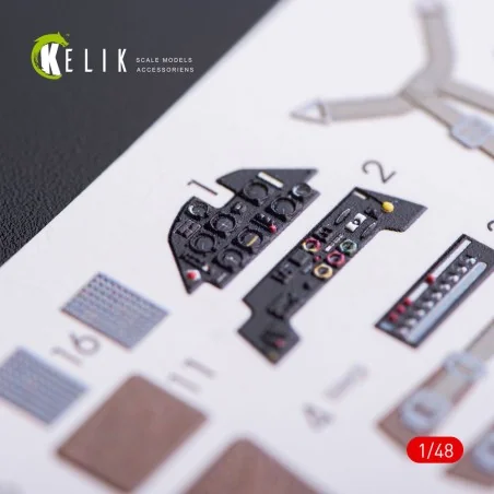 Bf-109E interior 3D decals for WingsyKits kit, 1/48 - Kelik K48009