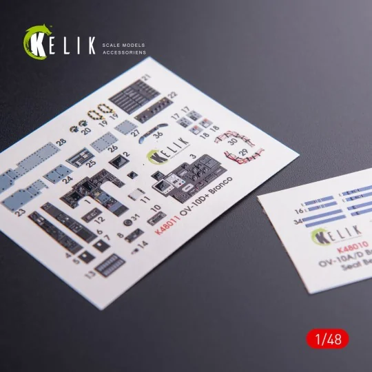 OV-10D+ Bronco interior 3D decals for ICM kit, 1/48 - Kelik K48011