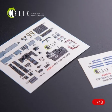 OV-10D+ Bronco interior 3D decals for ICM kit, 1/48 - Kelik K48011