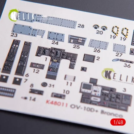 OV-10D+ Bronco interior 3D decals for ICM kit, 1/48 - Kelik K48011