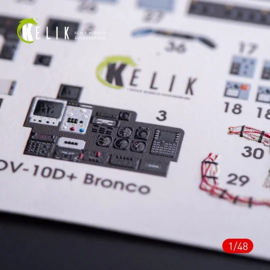 OV-10D+ Bronco interior 3D decals for ICM kit, 1/48 - Kelik K48011